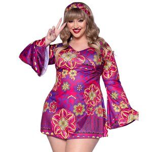 Plus Hippie Girl Costume